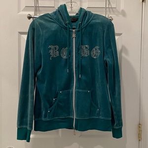 BCBGMAXAZRIA Velour Hooded Jacket Size L